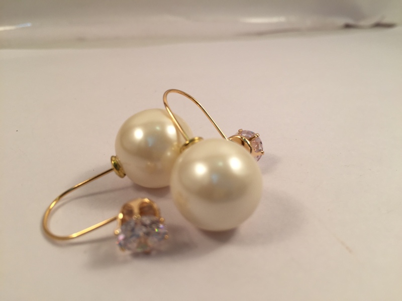 Pearls and crystal double trouble glamorous earrings