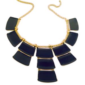 Stylish black and gold toned necklace