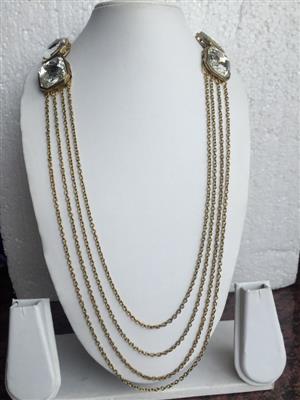 Multi chain antique gold toned very stylish necklace