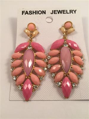 Glamorous and elegant pink shaded traditional earrings