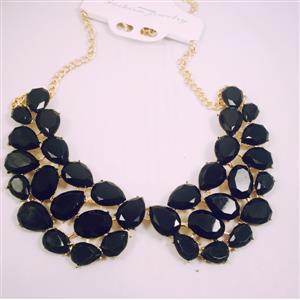 Black collar necklace with beautiful drop shaped beads